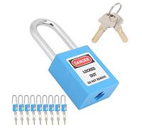 Candado de Seguridad, 10 Juegos de Candado de Seguridad de 1,5 Pulgadas para Fábricas para Sitios de Construcción(azul)