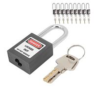 Candado de Seguridad, 10 Juegos de Candado de Seguridad de 1,5 Pulgadas para Fábricas para Sitios de Construcción(negro)
