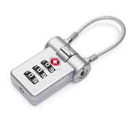 Candado de seguridad con cable de acero for aduanas, for equipaje, maletas, mochilas, con contraseña, 1 unidad(Silver)