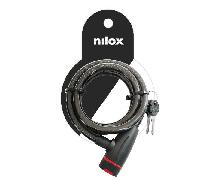 Nilox Cable Lock, Candado Bicicleta Antirrobo con Cable de Acero y Cubierta de Plástico Blando, Cadena Bicicleta Antirrobo Longitud 1,3 Metros, 2 Llaves Incluidas