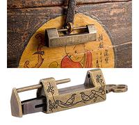 Candado Decorativo Antiguo de Bronce con Diseño de Pájaro y Flor para Joyero y Cajón