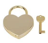 Candado Decorativo en Forma de Corazón, 4,6 x 5,8 cm, Mini Cerradura de Metal con Llaves para Equipaje, Bolso, Joyero, Dorado
