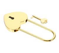 Candado Dorado con Llave en Forma de Corazón Pequeño