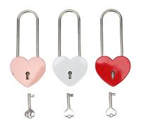 Candado en forma de corazón con 3 llaves, candado del amor de aleación de zinc resistente a la oxidación para equipaje pequeño, bolsos, cajas de joyería y diarios; mini candado en