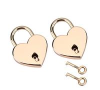 Candado en Forma de Corazón, Conjunto de 2 Cerraduras de Metal con Llave de Esqueleto, Clásico, Objeto Coleccionable, para Joyero de Libros de Diario de Equipaje, 30 * 39 * 6 Mm,