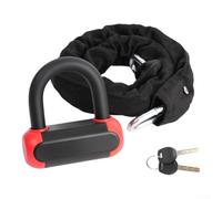 Candado en U con cadena para seguridad de bicicleta | Grillete reforzado de acero al carbono A3, funda de nailon que evita arañazos, diseño compacto de doble seguridad para