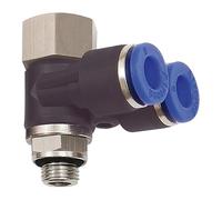 Candado en Y. Serie azul giratoria, G/G 1/2 i./a., F. llave exterior de 12 mm de diámetro, presión de trabajo máx. 15 bar, plástico/MS vern.
