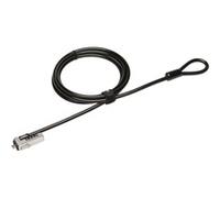 Candado fino de combinación con cable ultra para ranuras estándar, Castillo negro/Plateado, Kensington, Cerradura con combinación