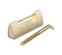 Candado horizontal de latón antiguo, diseño chino vintage para joyeros, armarios, cajones y almacenamiento decorativo, 7,5 x 3 cm, construcción de latón macizo (latón)