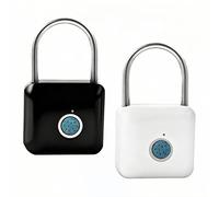 Candado Huella Dactilar, 2 Piezas Candado de Huellas Dactilares de Zinc de 130 mAh con Arco de Bloqueo de Acero Inoxidable 304 y Chip Semiconductor de Huella Dactilar para Taquilla Gimnasios Equipaje