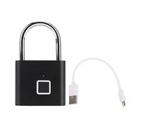 Candado Huella Digital, Acero Inoxidable, Capacidad 10 Huellas, Resistente al Agua IP54 - Desbloqueo en 0.5 Segundos, Batería Recargable USB, Ideal para Maletas y Mochilas (negro)