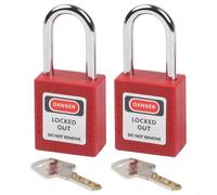 Candado industrial de 38 mm con cerradura de llave para seguridad en interiores y exteriores con materiales de nailon y acero