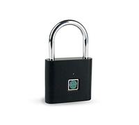 Candado Inteligente con Huella Digital 0.5S Desbloqueo a Prueba de Agua Sostener 10 Huellas Digitales Interfaz USB Candado con Huella Digital con Luz de 3 Colores Portátil para Equipaje Hogar(Negro)