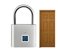 Candado inteligente de dactilares, carga USB, cerradura de casillero sin llave, seguridad biométrica recargable, aleación portátil de alta resistencia, puerta al aire libre, cobertizo, puerta