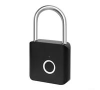 Candado inteligente de huellas dactilares, IP54 impermeable a prueba de óxido, cerradura electrónica sin llave, con carga tipo C para almacenamiento de huellas dactilares de 30, para el hogar (negro)