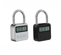 Candado inteligente recargable con pantalla LCD retroiluminada y temporizador electrónico ajustable, cuerpo de aleación, 500 horas en espera, para viajes y seguridad del hogar (plateado)