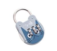 Candado Maleta Viaje Candado con código numérico for equipaje de viaje, mini candado con llave y bonito gato, seguro for diario(Blue)