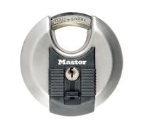 Master Lock M50EURD Candado Redondo Alta Seguridad, Llave, Acero Inoxidable, Exterior, Adecuado para Portales, Garages, Sótanos