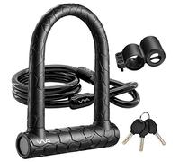 Candado para bicicleta, 20 mm, resistente combinación en U, grillete de 4 pies de longitud, cable de seguridad con soporte de montaje resistente y cerraduras seguras antirrobo