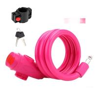 Candado para bicicleta, cable de acero colorido | Urban Riding Camping para turismo, cerradura de llave segura con soporte, ciclistas, adultos y niños, acero