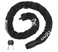 Candado Para Bicicleta Con Llave, Candado Giratorio de 100cm Con Cubierta Impermeable, Candado de Cadena Para Bicicletas, Motos, E-Bikes, Cadena de Acero de 6mm, 2 Llaves, Negro
