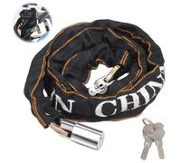 Candado para bicicleta de cadena de alta resistencia, candado para scooter, cerradura de cadena con 19 eslabones, 107 cm, acero endurecido, resistente a robos, protección UV, color negro