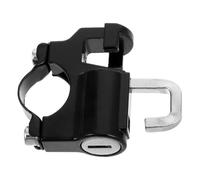 Candado para Casco de Motocicleta Doble Gancho y Fijación Segura | Aleación de Aluminio y Plástico, Uso en Manillar, Antirrobo para Motos y Vehículos, Color Negro