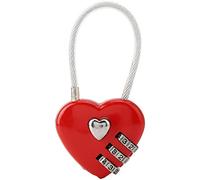 Candado para Pareja, Forma de corazón Combinación de código de 3 dígitos Equipaje Bolsa Cerradura Contraseña Seguridad Candado para Equipaje, Mochila, joyero, casillero, Caja de Herramientas(Rojo)