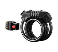 Candado para scooter, candado de de combinación de 4 pies, cadena segura en espiral de 5 dígitos, alarma reajustable, cable de acero, 3.94 pies, para motocicletas, bicicletas de montaña y