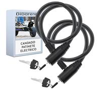 Candado patinete electrico doble seguridad 2 uds cable de Acero resistente 60 cm cierre avanzado con llave seguro fuerte practico facil guardar negro