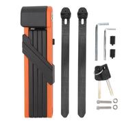 Candado Plegable para Bicicleta con Diseño de Seis Tramos, Resistente al Agua y Antirrobo para Bici Eléctrica o Motocicleta (negro naranja)