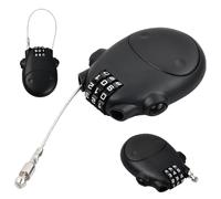 Candado Retráctil, Negro Candado con Código de 3 Dígitos, Candado de Combinación con Cable de Acero de 75 cm, Candado Taquilla Cable, Candados de Equipaje para Maletas Casco Bicicleta Mochila