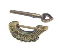 Candado retro en forma de pez, bronce vintage, candado con patrón de peces antiguos, decorativo para joyero y maletas de madera