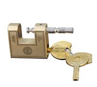 Candado， Retro Horizontal Key Padlock,Heavy Copper Safety Lock,3 Keys,Width 50mm60mm70mm(Copper,70x52mm)
