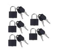 Candado Taquilla Candado pequeño de acero resistente de 22 mm for maleta de viaje, con 2 llaves, 5 unidades(5pcs black)