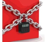 Candado temporizado de metal con pantalla LCD y función de desbloqueo automático, temporizador de cuenta regresiva de 99 horas para uso seguro en exteriores, cuerpo de aleación de zinc resistente con