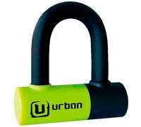 URBAN UR59 Candado Moto Disco Mini U ø14mm, Alta Seguridad, Antirrobo Moto Doble Función Bloqueo Pinza Freno o Cadena Seguridad, Doble Cierre Acero Endurecido, Cable Recordatorio, Cepo Moto Universal
