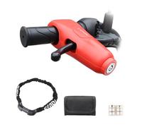 Candado universal para manillar de motocicleta, bloqueo de freno delantero y embrague para bicicleta con bolsa para sillín de motocicleta y candado de cadena de código de 5 dígitos (rojo)