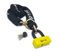 URBAN UR74120L Cadena Candado Antirrobo Con Anilla Pesado ø13mm + Mini U, Alta Seguridad Homologada SRA, 120cm Mayor Distancia, Antirobo Multifunción para Disco Freno, Anclaje, Motocicleta, Parking