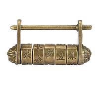Candado vintage chino, cerradura de combinación de estilo retro antiguo para joyero, cajón, gabinete, aleación de zinc resistente y duradera, color bronce, 5x1,2x2,8 cm