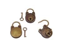 Candado y llave personalizados del vintage del metal de la aleación del bronce antiguo de la forma del oso del uso del equipaje del cuaderno 3pcs(Small)