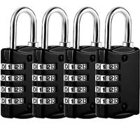 Candados de 4 dígitos, pequeño a Code College, maletín de metal para equipaje y gimnasio (negro)