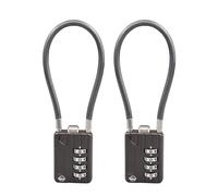 Candados de combinación de cable de 4 dígitos de 7.1 pulgadas, cable audaz para casillero de gimnasio, casco, archivadores, caja de herramientas, maleta de equipaje, mochila, color negro, paquete de 2
