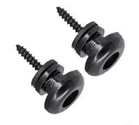 Candados de correa de guitarra 2 unids dispositivo anticaída para instrumentos populares de ukelele - Hebillas de cinturón de tornillo seguro plateado (negro)