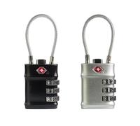 Candados para Equipaje UP Security Aprobados por la TSA, Candado Pequeño de Combinación con Cable, Candados TSA para Equipaje, Candado de Combinación con Código, para Maletero de Viaje (Negro+Plata)