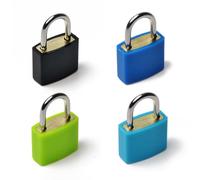 Candados para maleta con llaves, 4 candados coloridos para equipaje, candados de viaje con llave pequeña para archivadores, taquillas de gimnasio, mochilas, Verde+azul+azul marino+negro