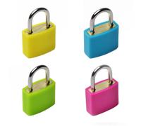 Candados para maleta con llaves, 4 candados coloridos para equipaje, candados de viaje con llave pequeña para archivadores, taquillas de gimnasio, mochilas, Rosa, amarillo, azul y verde