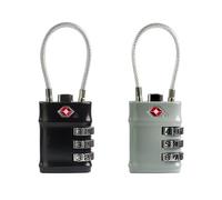 Candados para Maletero UP Security Aprobados por la TSA, Candado Pequeño de Combinación con Cable, Candados TSA para Equipaje,Candados de Combinación con Código para Cremallera de Mochila(Negro+Gris)