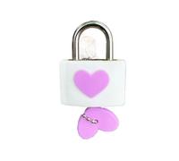 Candados portátiles de equipaje en forma de corazón, antirrobo, concéntricos y coloridos, con funda de goma, para maletas y diarios