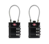 Candados TSA para Equipaje UP Security,Candado de Combinación de 3 Dígitos,Candados para Equipaje Aprobados por la TSA,Paquete de 2,Candados de Cable con Código,para Taquilla de Gimnasio(Negro+Negro)